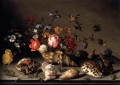 Balthasar van der Ast Stillleben von Blumen Muscheln und Insekten Blumeing
